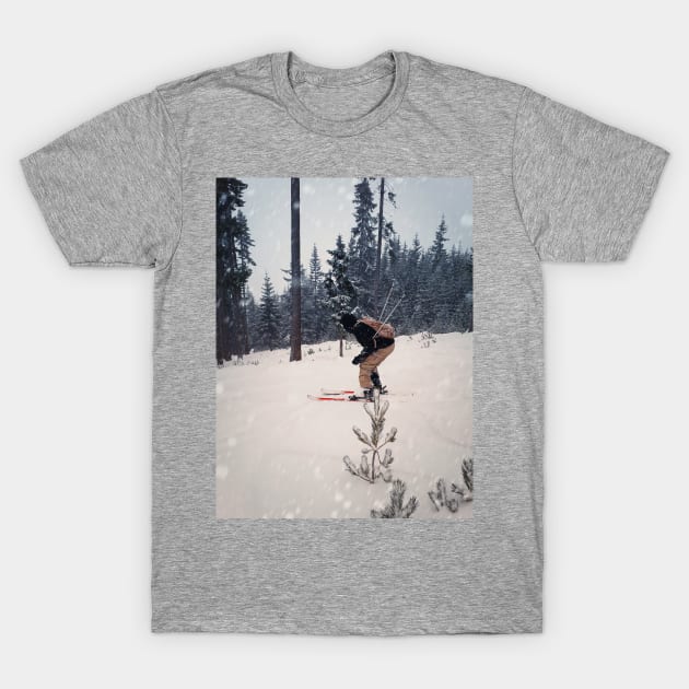 Skier T-Shirt by psychoshadow